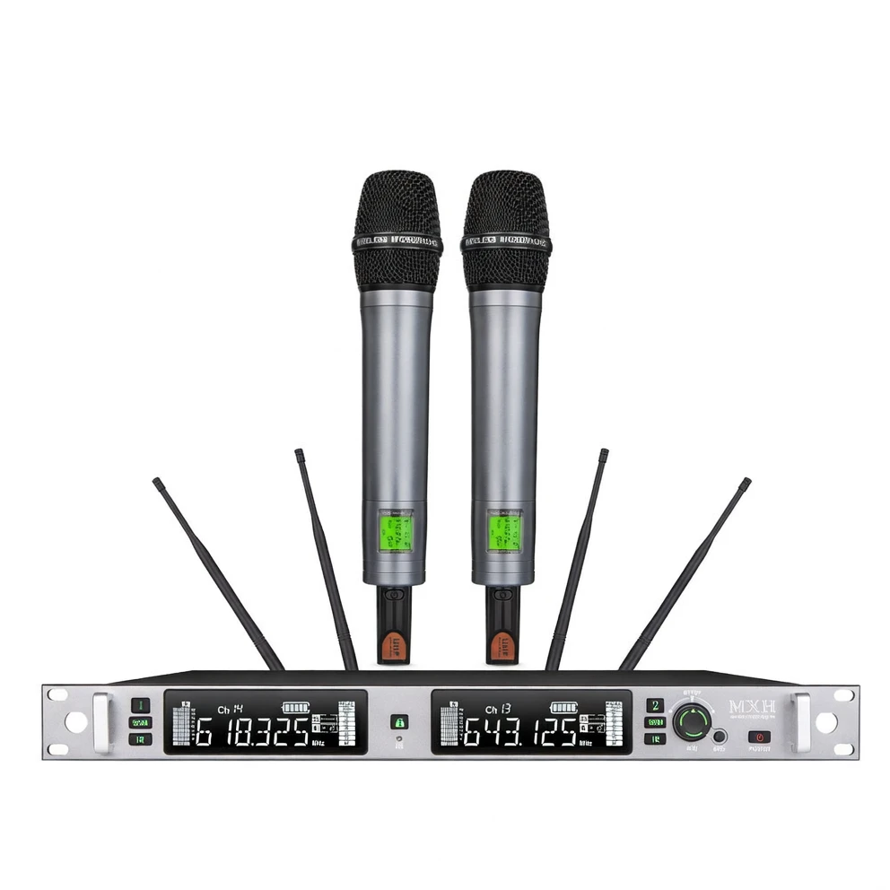 MXH ACT-720 True Diversity Wireless Mic System — Dual-Channel, 700m Range