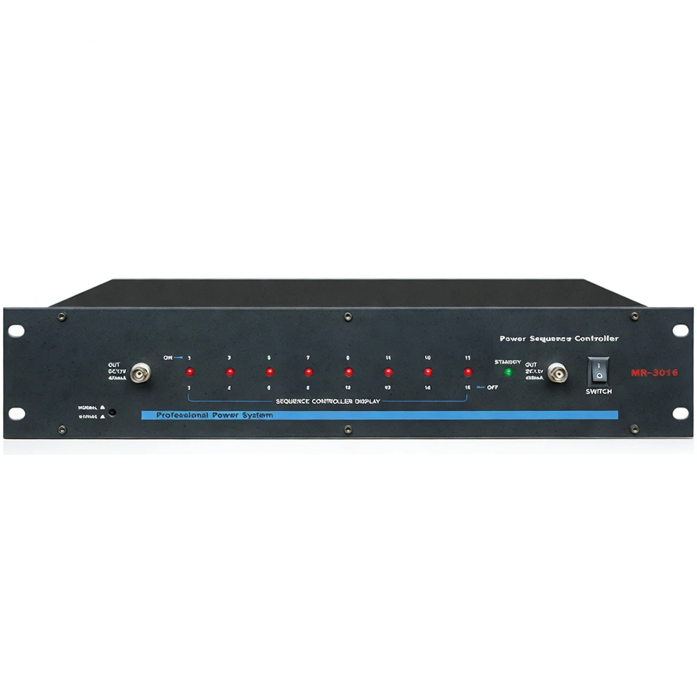 Harmonai MR-3016 16-Channel 30A Multi-Function Power Sequencer — Lighting Output & Per-Channel Status Indicators