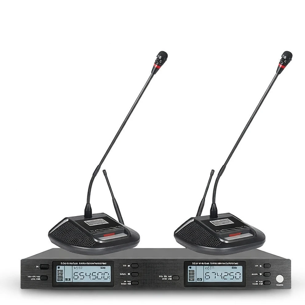 Harmonai MR20 UHF Dual-Channel Wireless Conference Microphone System image 1