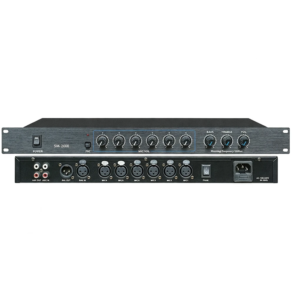 Harmonai SM-2600 Professional Conference System Frequency Shifter with 6 Mic Inputs & 48V Phantom Power