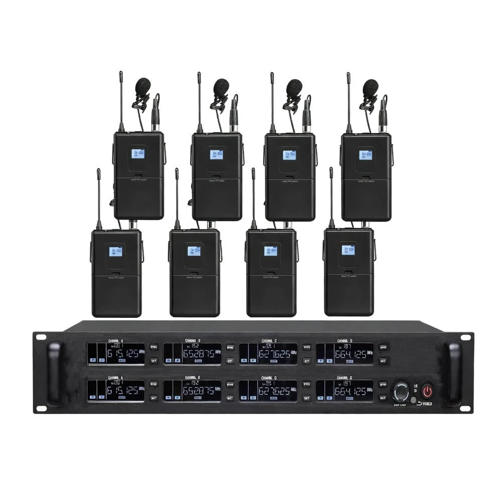 Harmonai F1008 One-Transmitter-Eight-Receiver True Diversity Wireless Microphone System product image