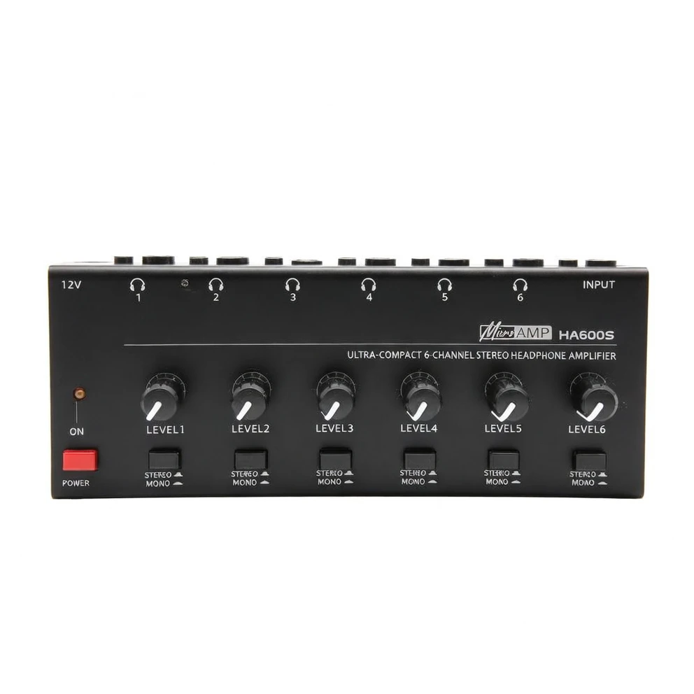 Harmonai HA600S 6-Channel Stereo Headphone Amplifier — Professional Multi-User Monitoring Solution