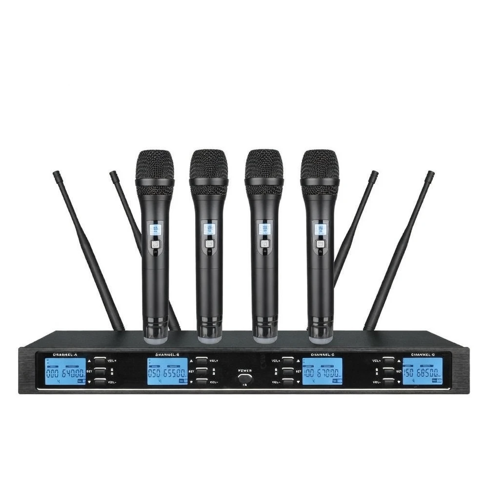 GP-308 UHF 4-Channel Wireless Microphone System | Infrared Sync, Anti-Interference, Professional-Grade