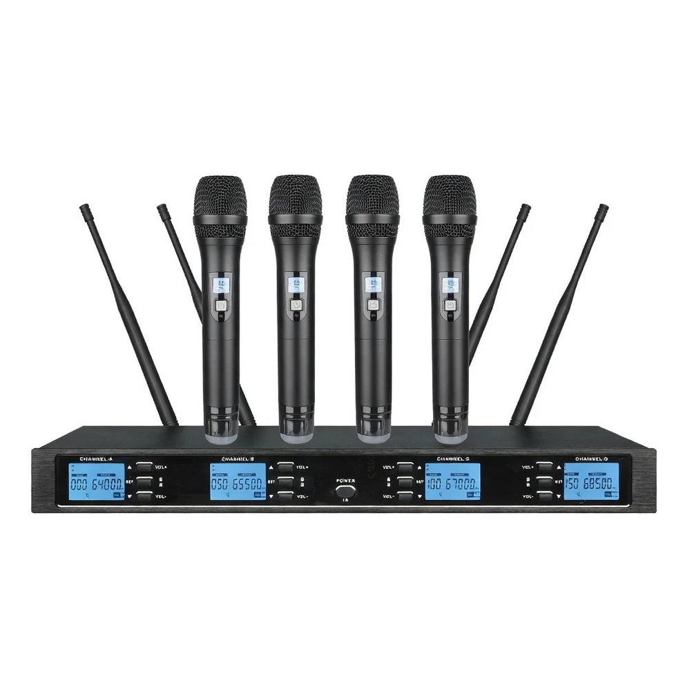 GP-308 UHF 4-Channel Wireless Microphone System | Infrared Sync, Anti-Interference, Professional-Grade