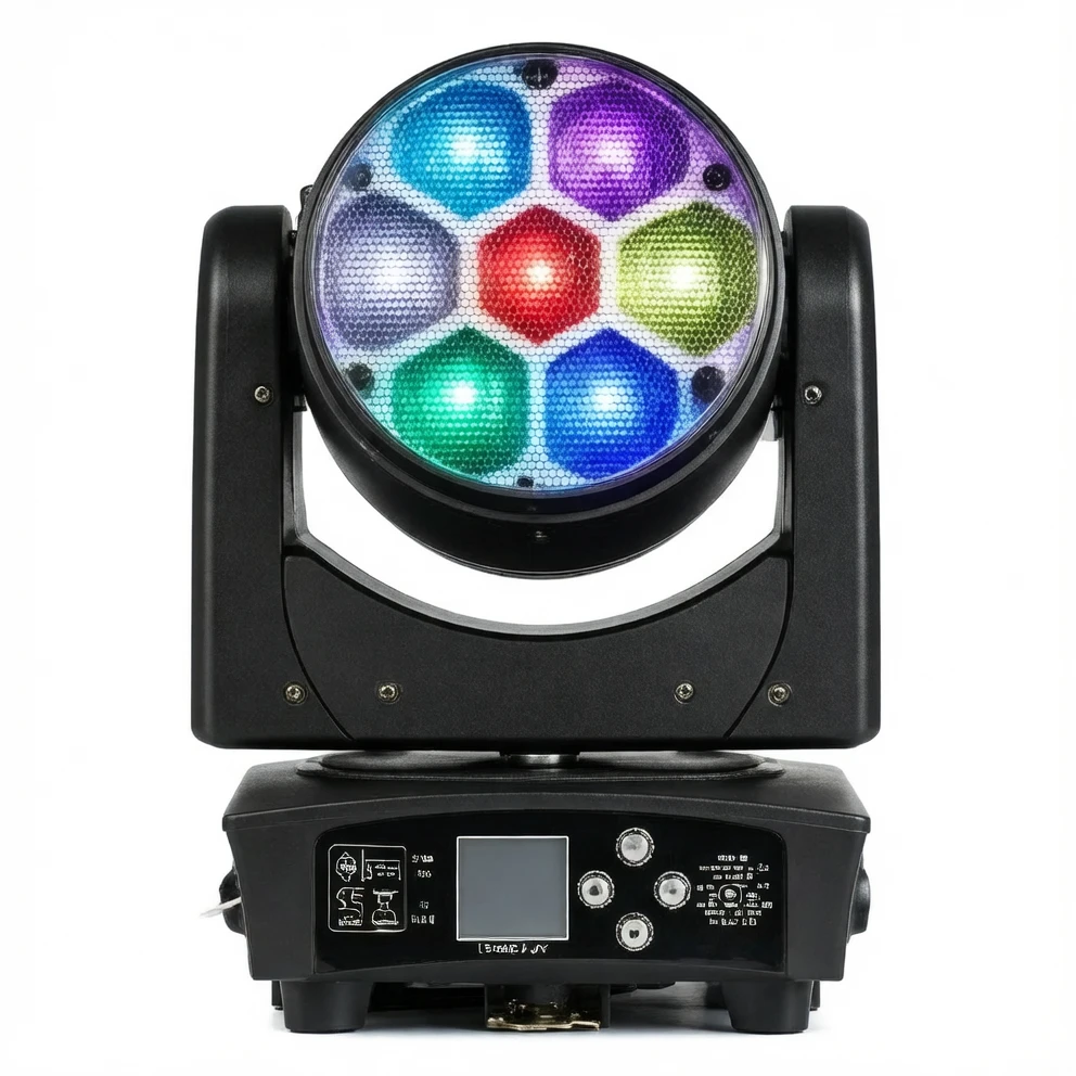 Harmonai 7×40W Honeycomb Moving Head Wash Light | 280W Quad-Color LED Professional Stage Light