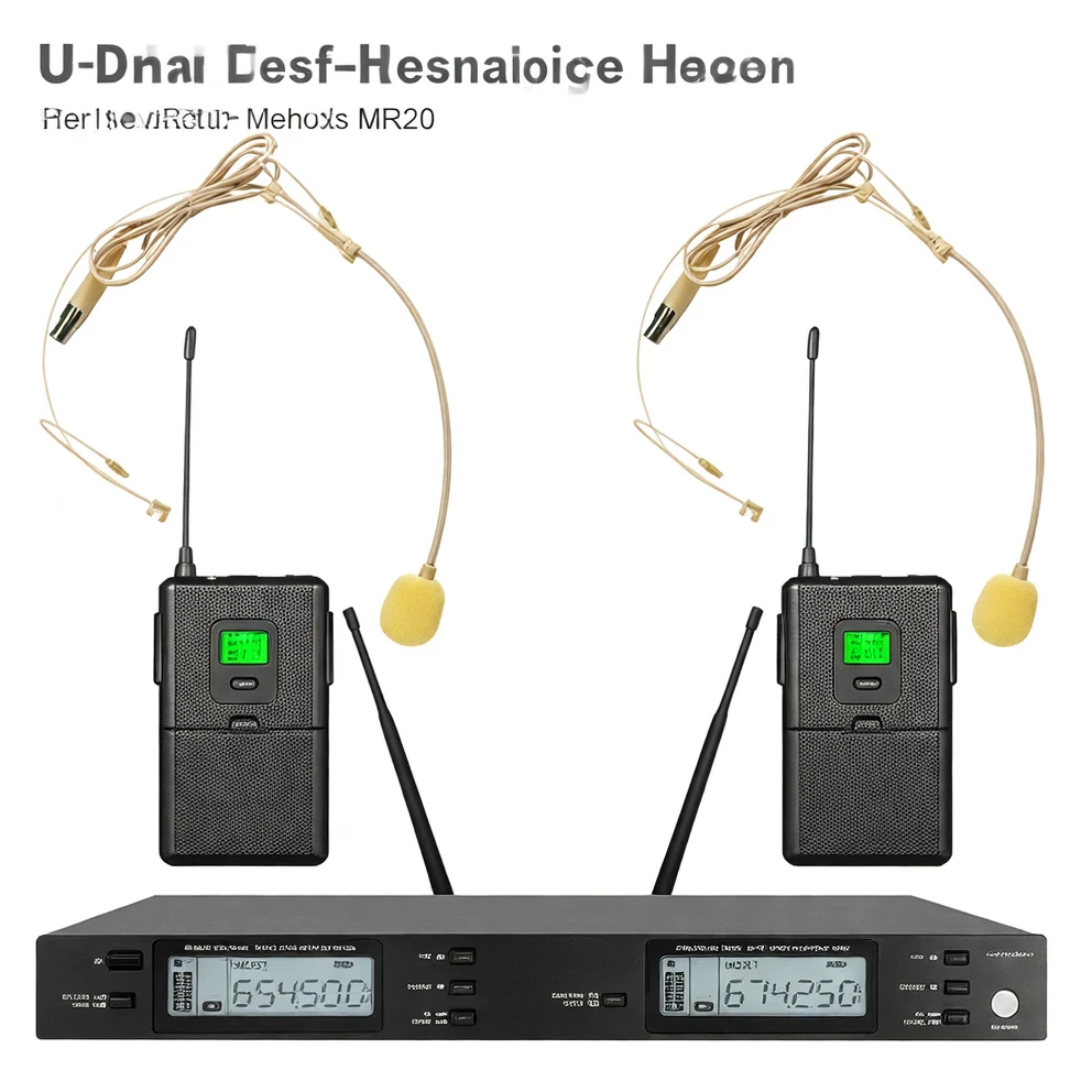Harmonai MR20 UHF dual-channel headworn wireless microphone product image