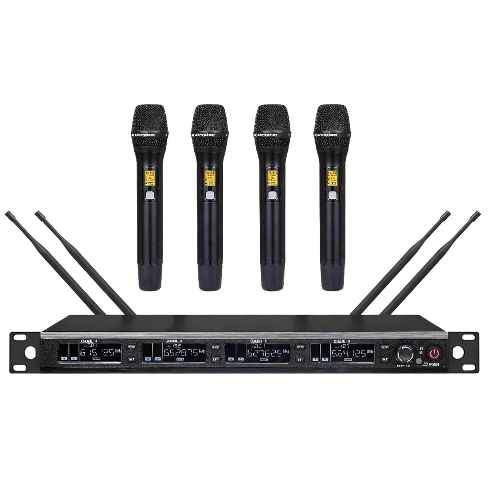 Harmonai F1004 Quad-Channel Wireless Conference System — True Diversity Engineering-Grade Receiver