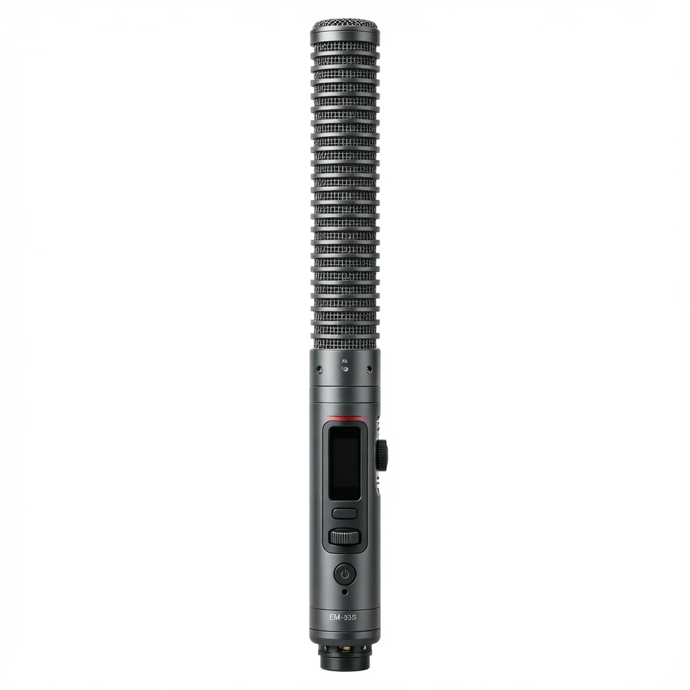 Harmonai EM-935 Hyper-cardioid Professional Interview Microphone — Back Electret Condenser, Broadcast-Grade