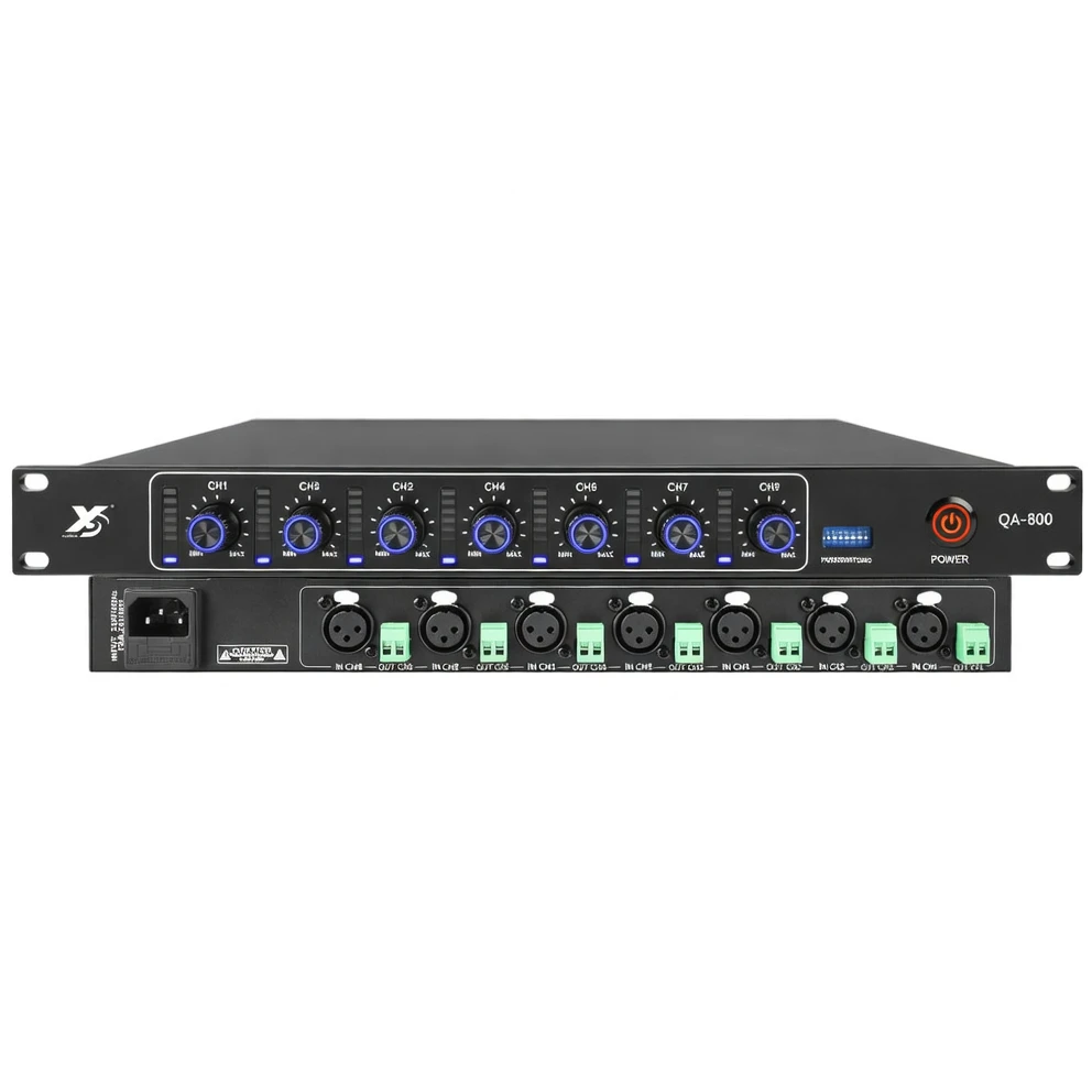 Harmonai QA800 8-Channel Professional Power Amplifier — 150W per Channel