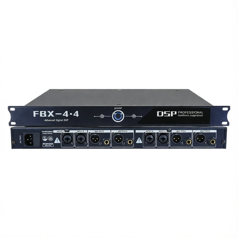 Harmonai FBX4.4 Automatic Feedback Suppressor — Dual DSP, 136 Filter Points, One-Touch Feedback Prevention
