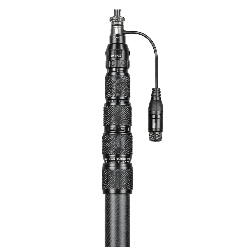 LY-500S Carbon Fiber Boom Pole — 5m Professional Film & Broadcast Boom Pole (Interchangeable Cable)