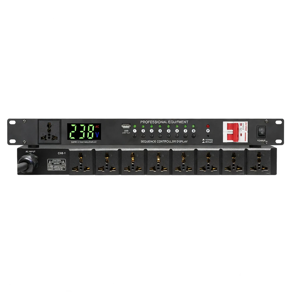 Harmonai LX-1018 8+1 Channel 10A Power Sequencer — Professional Stage Audio & Lighting Power Management