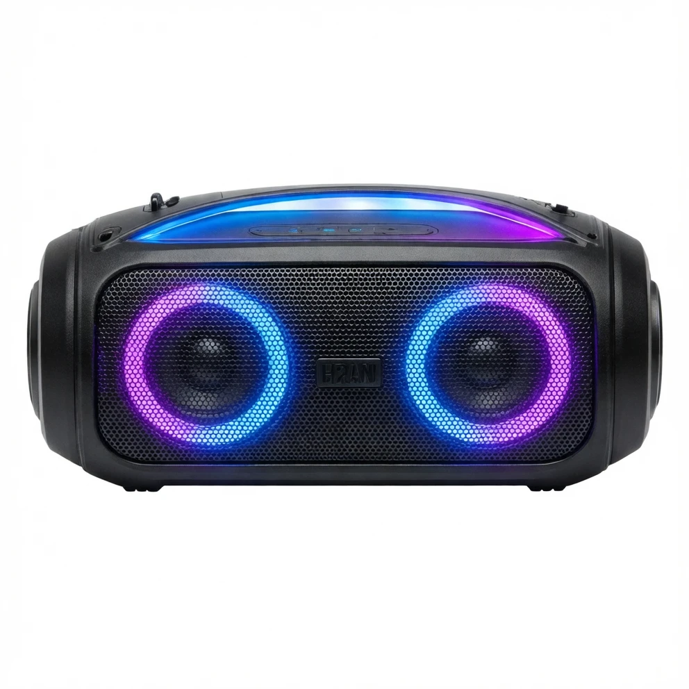 Harmonai HJ-222S Bluetooth Speaker — Dual-Speaker Stereo · RGB LED Light Effects