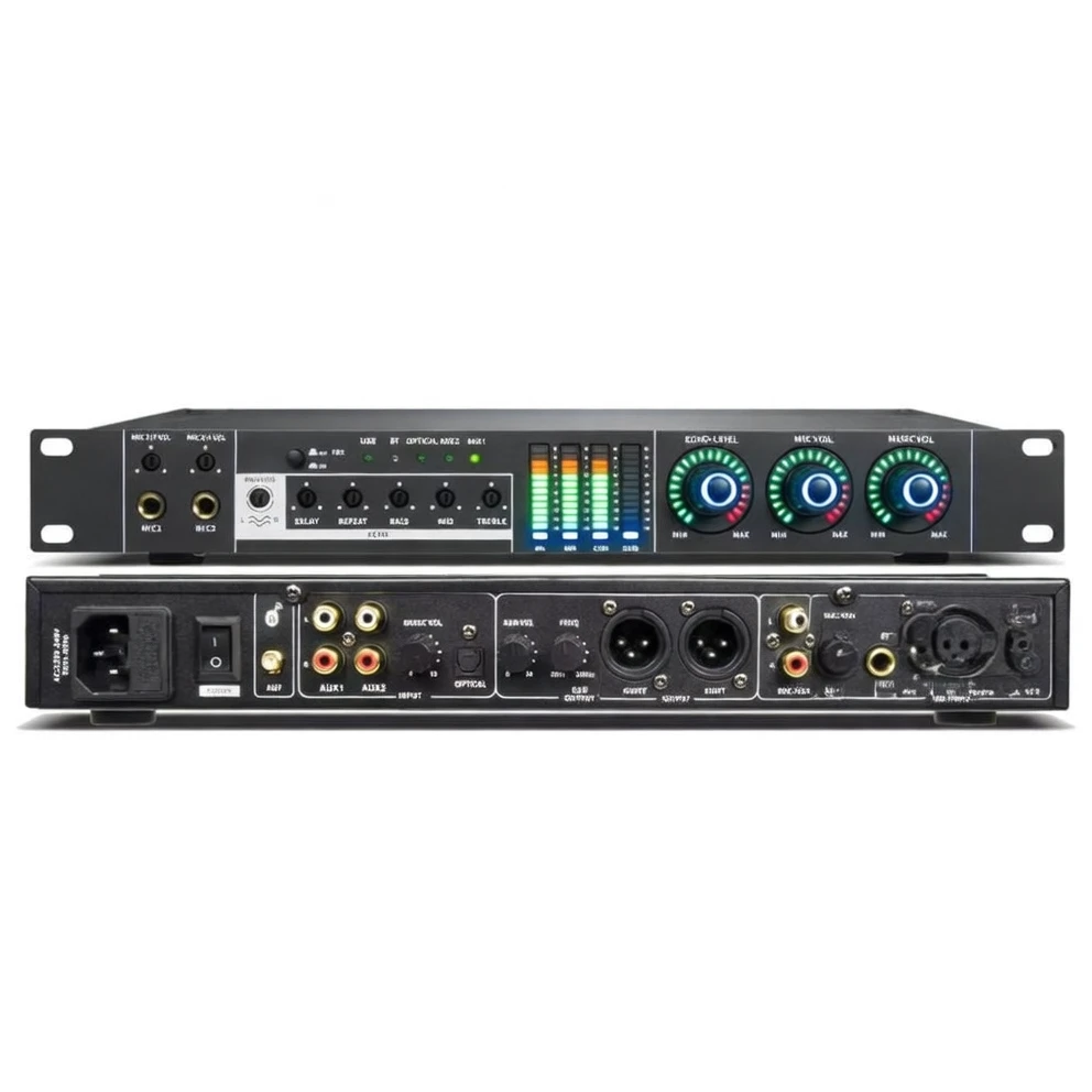 Harmonai FX12 Professional Karaoke Preamp — Dual-Mode Reverb, 6-Band EQ, 5 MIC Inputs