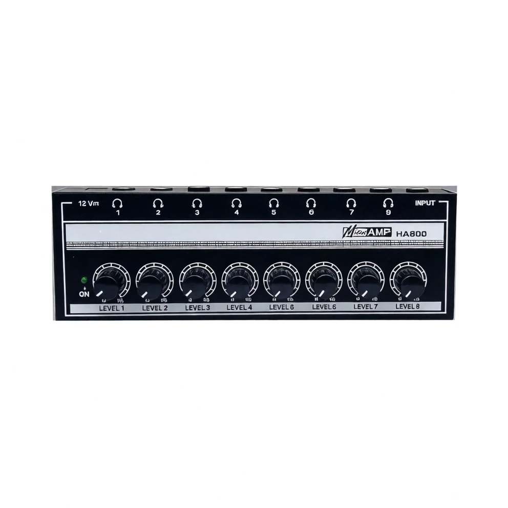 HA800S 8-Channel Stereo Headphone Amplifier — Professional Studio-Grade Monitoring Distribution