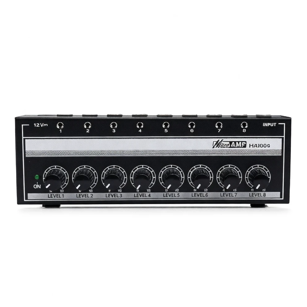 HA800S 8-Channel Stereo Headphone Amplifier — Professional Studio-Grade Monitoring Distribution