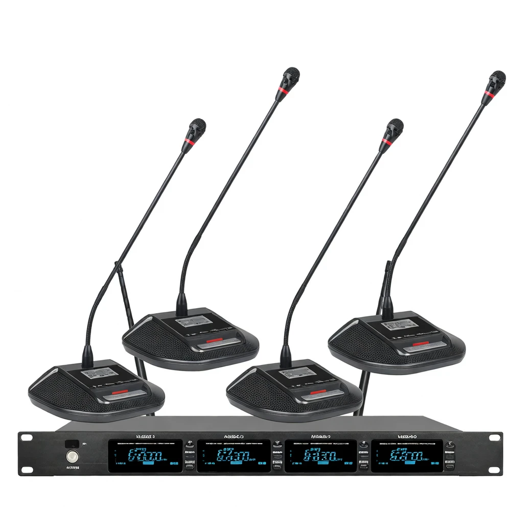 Harmonai MR40 UHF Quad-Channel Wireless Conference Microphone System — Professional 4-Channel Conference Solution