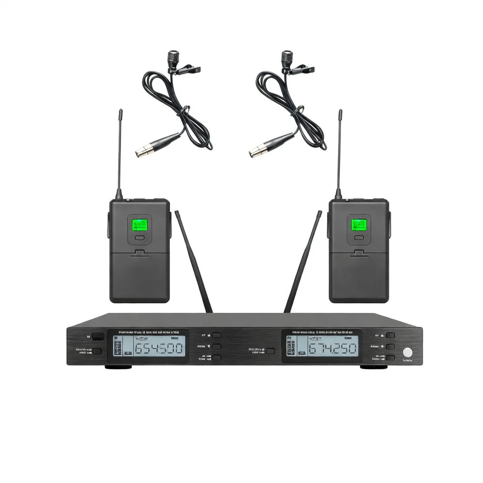 Harmonai MR20 UHF Dual-Channel Lavalier Microphone System image 1