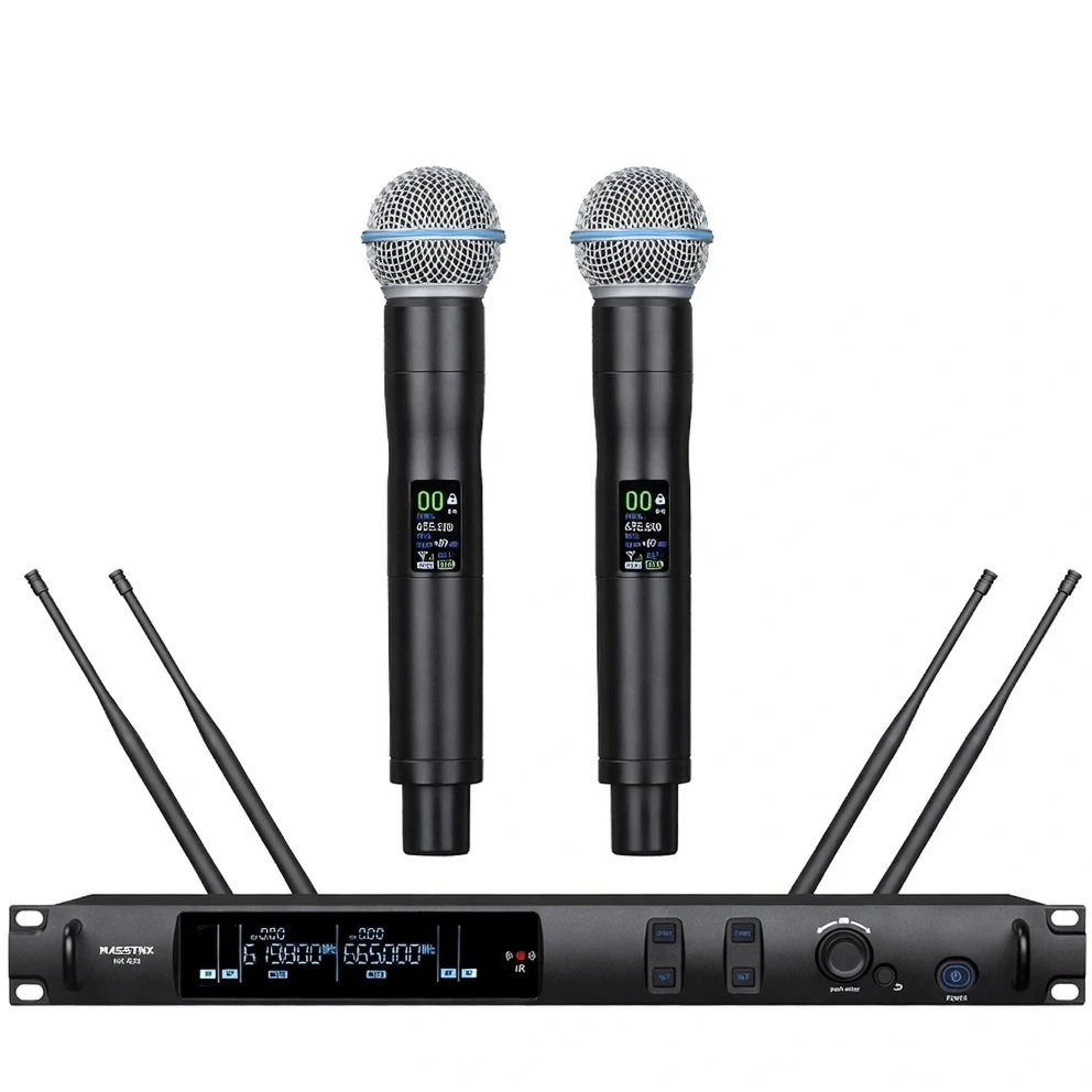 Harmonai HK-835 True Diversity Wireless Mic System — 100m Stable UHF Dual-Mic for KTV & Professional Use