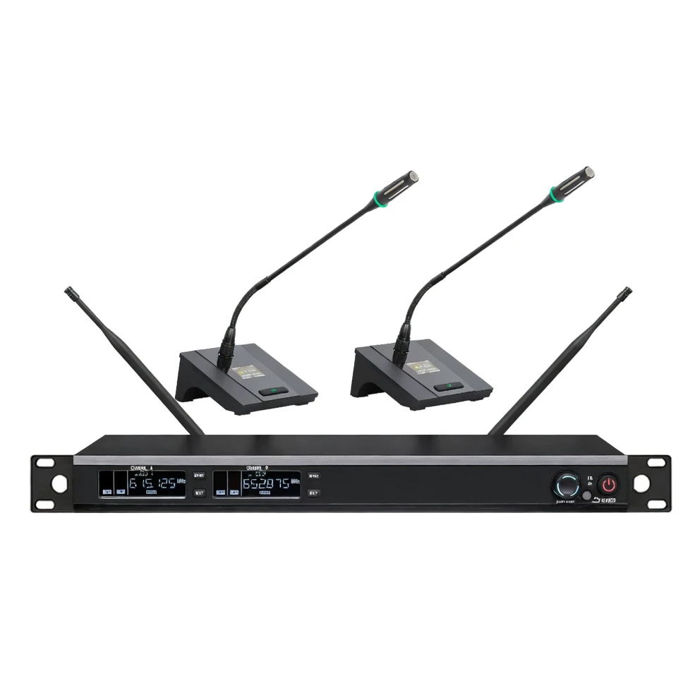 Harmonai F1004 Dual-Channel Wireless Microphone System (Engineering-Grade) image 1